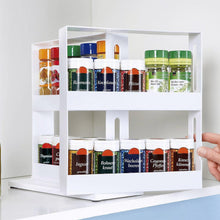Load image into Gallery viewer, 2 tiers Rotating Spice Herb Rack Holder Kitchen Jar Pull-Out Organiser Storage