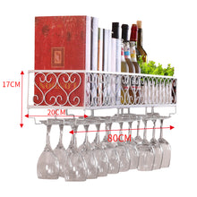 Load image into Gallery viewer, White Wine Rack Wall Mounted Bottle Champagne Glass Holder Bar Accessory