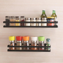 Load image into Gallery viewer, Wall Mounted Herb Spice Jar Holder Metal Storage Rack ,Kitchen Organizer