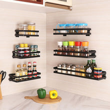 Load image into Gallery viewer, Wall Mounted Herb Spice Jar Holder Metal Storage Rack ,Kitchen Organizer