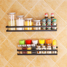 Load image into Gallery viewer, Wall Mounted Herb Spice Jar Holder Metal Storage Rack ,Kitchen Organizer