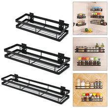 Load image into Gallery viewer, Wall Mounted Herb Spice Jar Holder Metal Storage Rack ,Kitchen Organizer