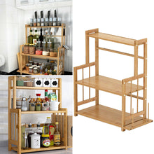 Load image into Gallery viewer, 3-Tier Standing Spice Rack Kitchen Bathroom Countertop Storage Organizer with Knife Holder & Chopping Board Rack