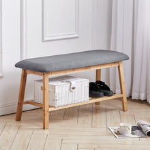 Load image into Gallery viewer, Shoe Bench Bamboo 2 Tier with Shoe Storage Rack