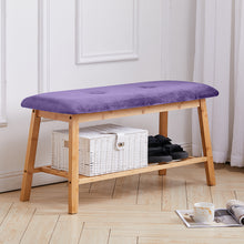 Load image into Gallery viewer, Shoe Bench Bamboo 2 Tier with Shoe Storage Rack