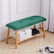 Load image into Gallery viewer, Shoe Bench Bamboo 2 Tier with Shoe Storage Rack