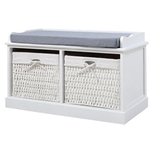 Load image into Gallery viewer, Hallway Bench Shoe Rack Storage Cabinet Baskets Organiser Cushion Seat