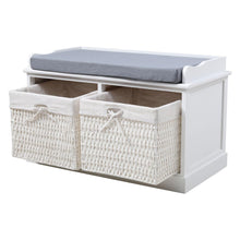 Load image into Gallery viewer, Hallway Bench Shoe Rack Storage Cabinet Baskets Organiser Cushion Seat