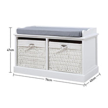 Load image into Gallery viewer, Hallway Bench Shoe Rack Storage Cabinet Baskets Organiser Cushion Seat