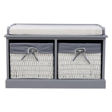 Load image into Gallery viewer, Hallway Bench Shoe Rack Storage Cabinet Baskets Organiser Cushion Seat