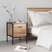 Load image into Gallery viewer, Wood Nightstand 2 Drawers Cabinet Storage Beside Table