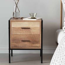 Load image into Gallery viewer, Wood Nightstand 2 Drawers Cabinet Storage Beside Table