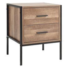 Load image into Gallery viewer, Wood Nightstand 2 Drawers Cabinet Storage Beside Table