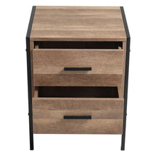 Load image into Gallery viewer, Wood Nightstand 2 Drawers Cabinet Storage Beside Table