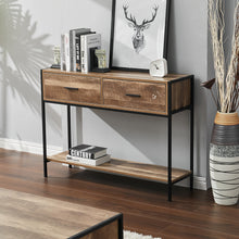 Load image into Gallery viewer, Wood Nightstand 2 Drawers Cabinet Storage Beside Table