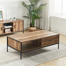Load image into Gallery viewer, Vintage Industrial Coffee Table Drawers Storage Shelf End Table