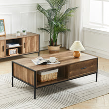 Load image into Gallery viewer, Vintage Industrial Coffee Table Drawers Storage Shelf End Table