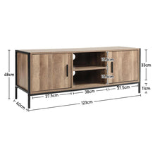 Load image into Gallery viewer, Industrial TV Stand Media Console Table Unit 2 Door Storage Cabinet Furniture