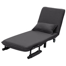 Load image into Gallery viewer, 2-in-1 Sofa Bed Folding Futon Chair with Pillow Wheels Single Sleep Guest Beds