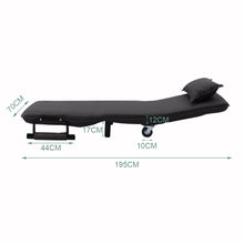 Load image into Gallery viewer, 2-in-1 Sofa Bed Folding Futon Chair with Pillow Wheels Single Sleep Guest Beds