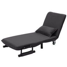 Load image into Gallery viewer, 2-in-1 Sofa Bed Folding Futon Chair with Pillow Wheels Single Sleep Guest Beds