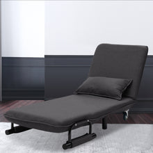 Load image into Gallery viewer, 2-in-1 Sofa Bed Folding Futon Chair with Pillow Wheels Single Sleep Guest Beds