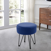 Load image into Gallery viewer, Round Velvet Ottoman Dressing Foot Stool