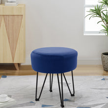 Load image into Gallery viewer, Round Velvet Ottoman Dressing Foot Stool