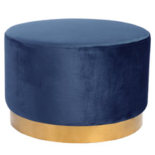 Load image into Gallery viewer, Round Footstool Velvet Dressing Table With Gold-Plated Bottom -4 colors