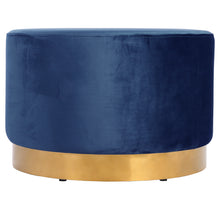 Load image into Gallery viewer, Round Footstool Velvet Dressing Table With Gold-Plated Bottom -4 colors