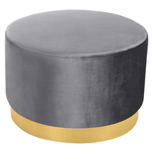 Load image into Gallery viewer, Round Footstool Velvet Dressing Table With Gold-Plated Bottom -4 colors