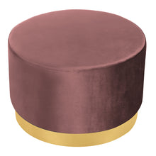Load image into Gallery viewer, Round Footstool Velvet Dressing Table With Gold-Plated Bottom -4 colors