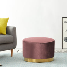 Load image into Gallery viewer, Round Footstool Velvet Dressing Table With Gold-Plated Bottom -4 colors