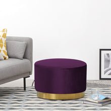 Load image into Gallery viewer, Round Footstool Velvet Dressing Table With Gold-Plated Bottom -4 colors