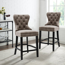Load image into Gallery viewer, Vintage Buttoned Studded Bar Stools