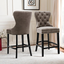 Load image into Gallery viewer, Vintage Buttoned Studded Bar Stools