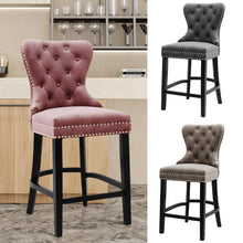 Load image into Gallery viewer, Vintage Buttoned Studded Bar Stools