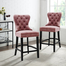 Load image into Gallery viewer, Vintage Buttoned Studded Bar Stools