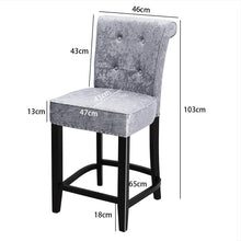 Load image into Gallery viewer, Crushed Velvet Tufted Bar Stool