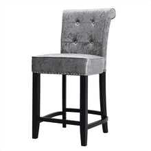Load image into Gallery viewer, Crushed Velvet Tufted Bar Stool
