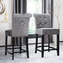 Load image into Gallery viewer, Crushed Velvet Tufted Bar Stool