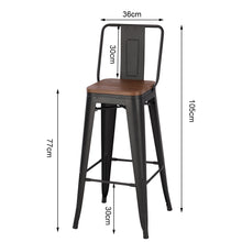 Load image into Gallery viewer, Set of 2/4 Bar High Iron Chairs with table