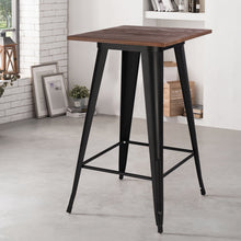 Load image into Gallery viewer, Square Tall Industrial Metal Table Stool Dining Kit for Kitchen Bistro Cafe Bar