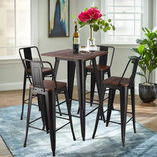 Load image into Gallery viewer, Set of 2/4 Bar High Iron Chairs with table