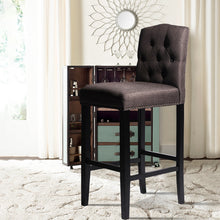 Load image into Gallery viewer, Linen Fabric Upholstered Bar Stools Kitchen High Seat