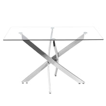 Load image into Gallery viewer, Clear Glass Coffee Tea Table Glass Top Design Silver Chrome Legs Living Bedroom