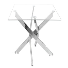 Load image into Gallery viewer, Clear Glass Coffee Tea Table Glass Top Design Silver Chrome Legs Living Bedroom