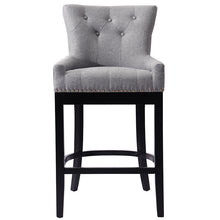 Load image into Gallery viewer, Grey Linen Fabric Upholstered Bar Stools Kitchen Wingback Counter Chairs