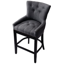 Load image into Gallery viewer, Grey Linen Fabric Upholstered Bar Stools Kitchen Wingback Counter Chairs