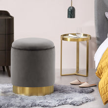 Load image into Gallery viewer, Storage Vanity Stool Round Ottoman Footrest Seat